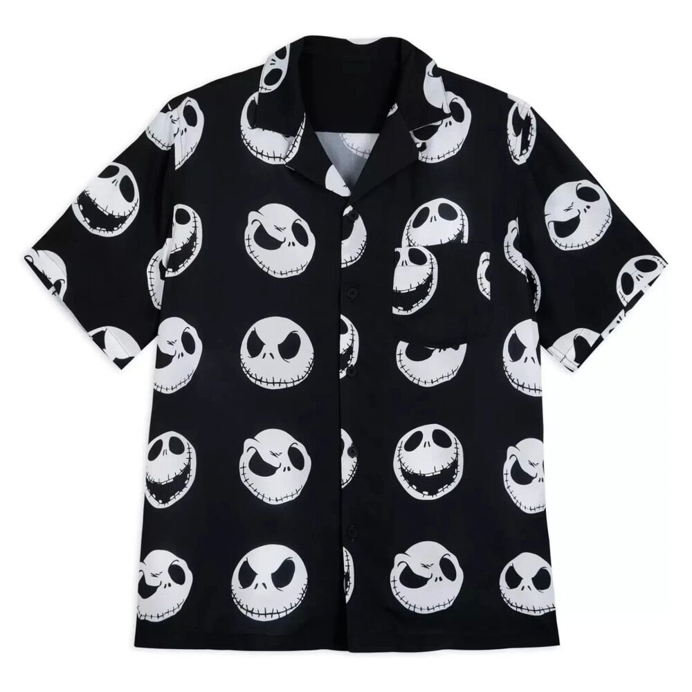 Disney Parks Nightmare Before Christmas Jack Skellington Button Up Shirt 2XL Men